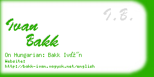 ivan bakk business card